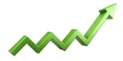 Green Upward Arrow Symbolizing Growth Isolated Against Transparent Background Png